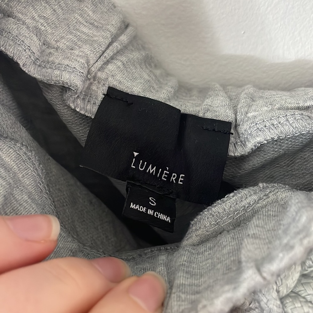 NWT Lumiere Off the Shoulder Sweatshirt Top Gray - Picture 2 of 4